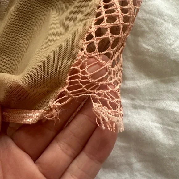 For love and lemon Delicate Lace Bralette in Soft Pink and Hunter Green XS SET - Picture 4 of 6